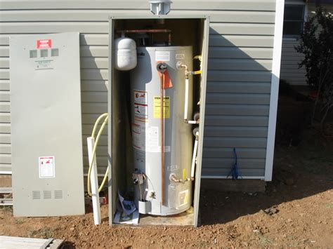 metal water heater enclosure|exterior tankless water heater enclosure.